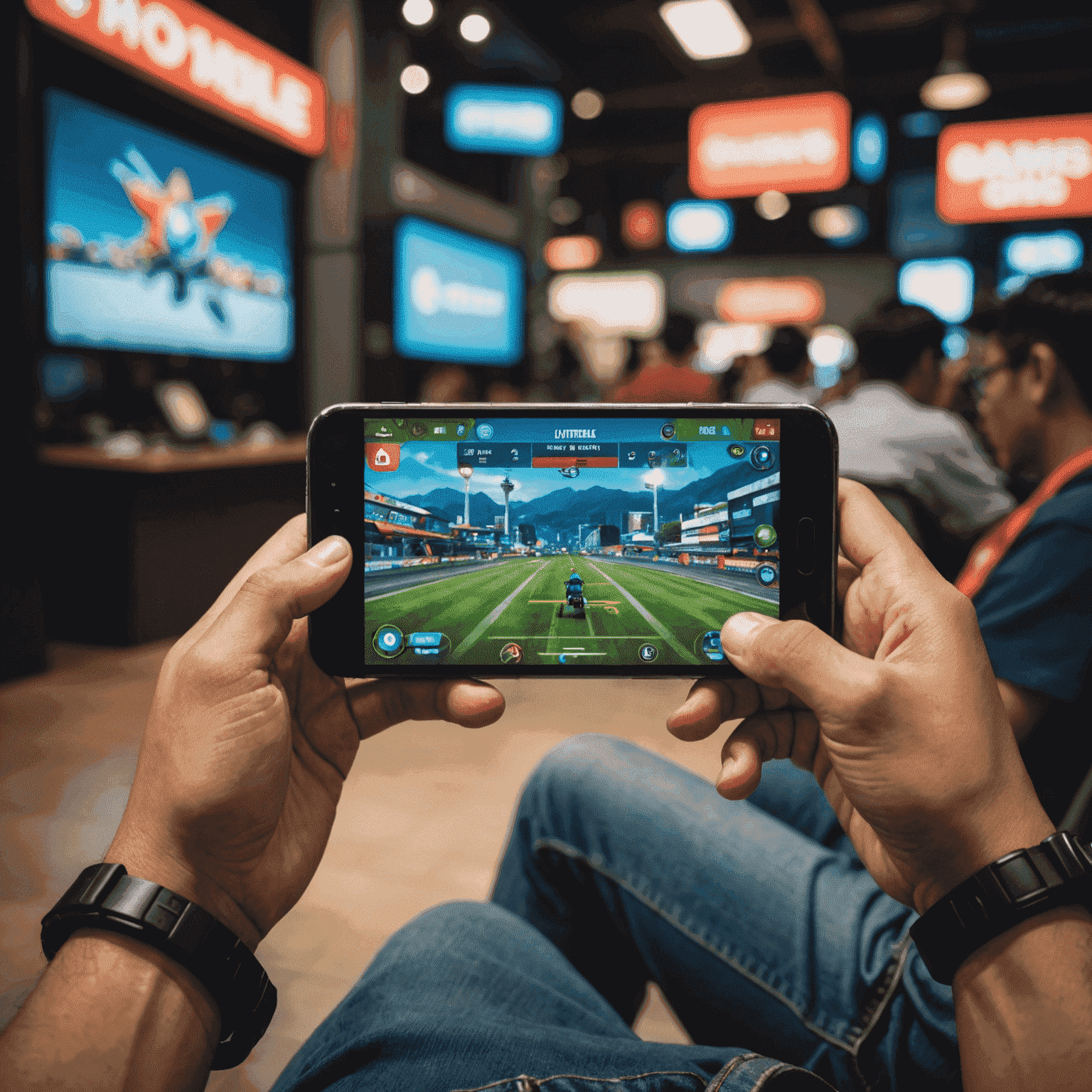 A person playing an online game on their smartphone, representing the growing trend of mobile gaming in Malaysia